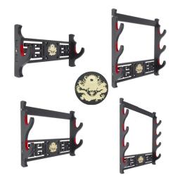 Suporte Espada Dragão Montagem De Parede De Veludo Suporte Katana Acolchoado Suporte Espada Samurai Display Rack 1/2/3/4 Camada - Image 1