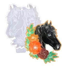 O ornamento resina flexível molda o molde silicone forma cavalo para elaborar a decoração da parede - Image 4