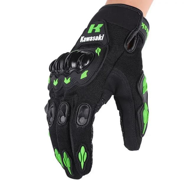 Kawasaki Luvas Off-road Respiráveis para Bicicleta com Todos os Dedos Anti-queda para Motocicleta ao Ar Livre