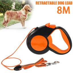 Chumbo de cão retrátil resistente, trela para animais de estimação com fita reflexiva forte, alça antiderrapante, cães pequenos médios e grandes, 8m - Image 1