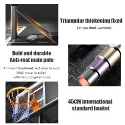 Aro de basquete ajustável para crianças e adultos, suporte de basquete móvel, interior e exterior, prática de tiro - Image 2