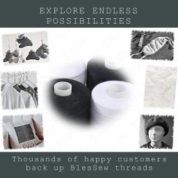 Conjunto de Linha Eajai-Poliéster para Máquinas Manuais, Linhas De Costura, Fios De Tricô, Forte, Durável, Preto, Branco, 500m, 4Pcs - Image 5