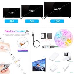 Fita LED com Wi-Fi e controle Bluetooth, luzes RGB, luces de fita flexível, decoração do quarto, retroiluminação de TV, USB, 1m-30m, 5V, 3528, 5050 - Image 3