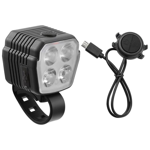 Farol Frontal para Bicicleta com Luz LED e Chifre, Carregamento USB, 2 em 1 e 7 Modos de Iluminação