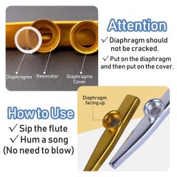 Metal kazoo instrumentos musicais flautas diafragma boca kazoos instrumentos musicais bom companheiro para guitarra - Image 5