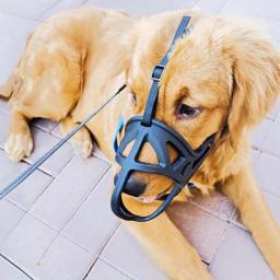 Grande cão focinho boca capa evitar morder gritando comer pequeno grande cão máscaras pet bark rolha barra fita reflexiva - Image 6