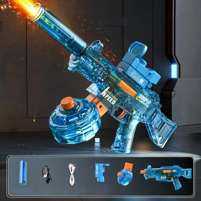 Simulador Elétrico de Indução Flame Light UMP45 para Jogos de Tiro ao Ar Livre e Brincadeiras com Água, Alta Capacidade