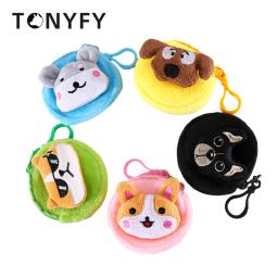 Dog Outdoor Poop Pick-up Bags Cartoon Plush Teddy Corgi Dogs Cute Garbage Dispenser Storage Bag com Keychain Cleaning Supplies - Image 1