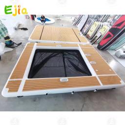 Plataforma flutuante inflável antiderrapante, Piscina do mar do oceano, Plataforma de doca com rede para iate, Piscina, 13ft, 4m, EVA, Inventário de frete grátis - Image 1