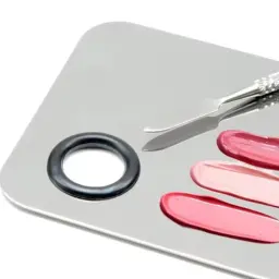 Paleta De Cores De Maquiagem Portátil Com Espátula, Aço Inoxidável, Base Líquida Bandeja De Mistura, Placa De Cor Durável - Image 5
