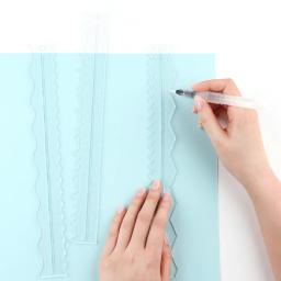 Acrílico Tear Réguas Guias, canetas de água, borda Deckle, papel rasgando Régua, para criar bordas decorativas, DIY Craft Project, 3pcs - Image 3