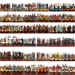Medieval Samurai Bust Chess Character, Character Tema Cavaleiro, Brinquedo Educativo, Table Game, Resina pintada, Collectible Gift - Image 2
