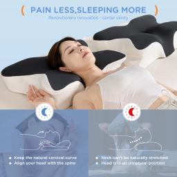 Ortopédica borboleta em forma de memória espuma travesseiro para adultos, proteção do pescoço, travesseiros macios, cuidados de saúde, recuperação lenta, 1pc - Image 2