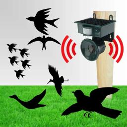 Repelente ultrassônico de animais, repelente de animais à prova d'água movido a energia solar ao ar livre com sensor de movimento, repelente de pássaros de pombo - Image 4