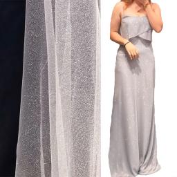 Brilhante glitter lantejoulas macio fio líquido renda brilho tule prata malha tecido diy costura vestido de casamento véu dança tutu decoração adereços - Image 4