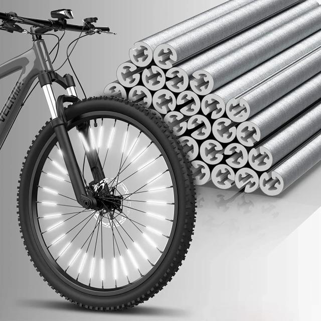 12pçs raios de roda de bicicleta, adesivo refletivo, tubo de aviso, luz de segurança, refletor de ciclismo diy, tubos reflexivos, venda quente