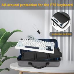 Caso EVA rígido portátil para Aula F75 Gaming Teclado Mecânico, Sacos De Armazenamento, Viagem Carrying Box, Acessórios - Image 5