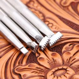 Ferramenta de estampagem de couro, fundo linha de pontos padrão, selo S050, couro Carving Craft, Zhongjiang304 Stainless Streel Stamps - Image 2