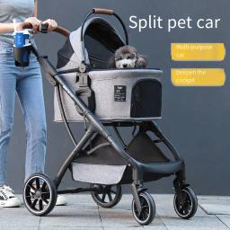 Leve dobrável e separando carrinhos de estimação, carrinhos pequenos para cães ao ar livre, alta qualidade para dirigir, novo, 2023 - Image 3