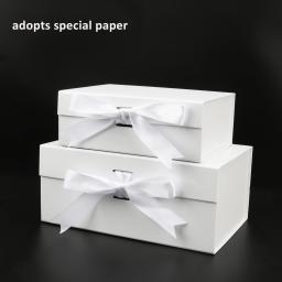 Caixa de presente magnética Flip Ribbon, caixa dobrável branca para casamento, festa de Halloween infantil, caixa de papel, vendas diretas da fábrica, 1pc - Image 4