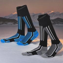 1 par de meias de esqui quentes de inverno espessamento meias de caminhada para mulheres homens anti-frio esqui esporte ao ar livre meias acessórios de neve - Image 2