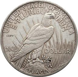 One Peace Dollar Silver Plated America Copy Moeda Comemorativa, Estados Unidos, Ww2, Liberty, Moneda Moedas Colecionáveis, EUA 1928, 1 - Image 6