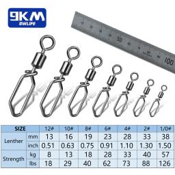 Giratórios de pesca snap 25 ~ 100 pçs gancho snap aço inoxidável barril de rolamento de pesca giratória isca de pesca conector bloqueio snap - Image 2