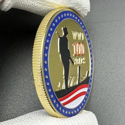 1 Guerra Mundial Moedas de ouro Colecionáveis, Primeira Guerra Mundial, Dia Memorial, 1920-2018, Lembrança do 100 ° Aniversário, Insígnia de Medalha, Primeira Guerra Mundial - Image 3