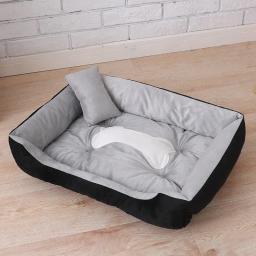 Sofá-cama de lã macia para animal de estimação, Cama quente para cães pequenos e grandes, Fundo impermeável, plus size, gato, outono, inverno - Image 5