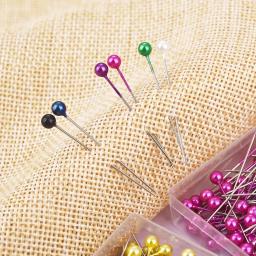 Cabeça Multicolor Pinos De Costura, Bola De Vidro, Pinos Quilting Retos com Cabeças De Pérola, Artesanato DIY, 38mm, 100Pcs por Caixa - Image 3