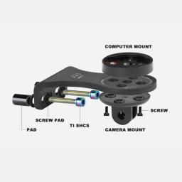 Ogevkin extensão de haste de bicicleta, suporte de montagem de computador de carbono para gps/computador de ciclismo/câmera/luz, acessórios de bicicleta 3k preto - Image 3