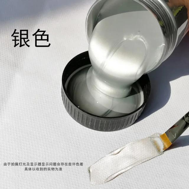 Tinta Acrílica Metálica para Parede com Pigmento Dourado e Prateado - Grafite Pintado à Mão para Artesanato DIY 100ml
