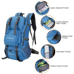 Grande Capacidade impermeável Viagem Mochila, Camping e Caminhadas Montanhismo Pack, 45L - Image 6