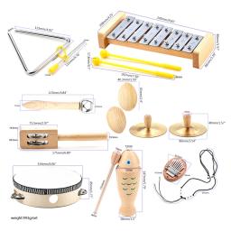 9 pçs crianças instrumentos musicais brinquedo mão sino chocalho shaker percussão criança instrumentos musicais para crianças - Image 6