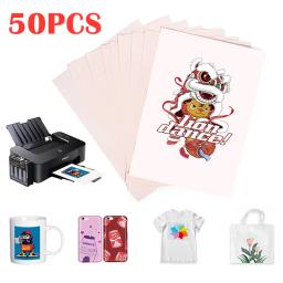 10-50 folhas de papel a4 para transferência de calor por sublimação, impressão de íon em tecido, copo de roupas, camiseta, artesanato diy para impressora jato de tinta - Image 1