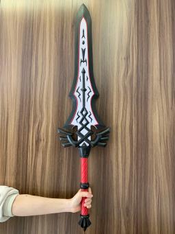 WW 1:1 Game Link Espada Negra Real Guarda Espada Arma Real Guarda Cavaleiro Escudo Espada Cosplay Segurança PU Halloween Gift Prop Brinquedos - Image 6