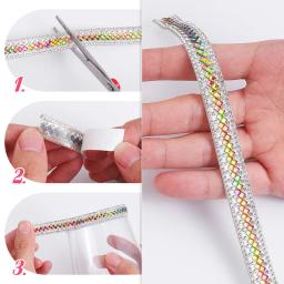 Fita de cristal auto-adesiva, guarnição strass para vestuário DIY sapatos sacos e vestidos decoração, 1 quintal, 91cm - Image 6