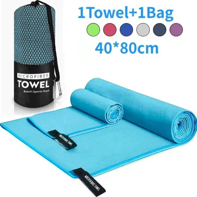 Toalha de Secagem Rápida 40x80cm em Cores Vibrantes para Natação, Ginásio, Fitness, Camping, Corrida e Praia