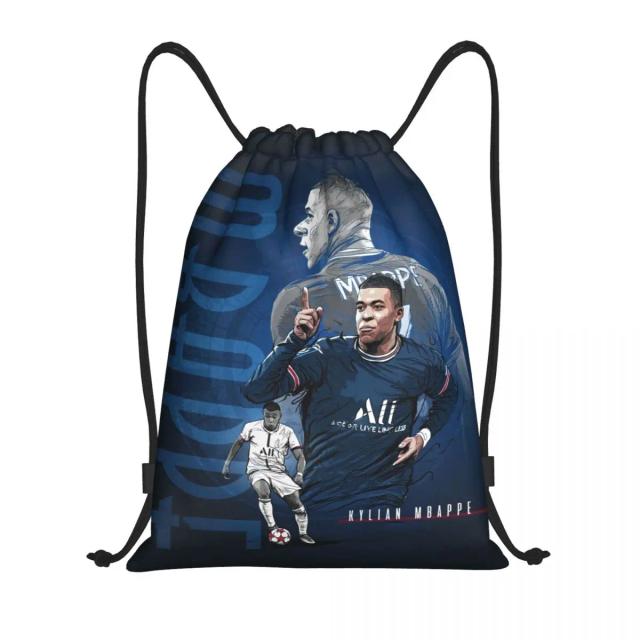 Mochila Personalizada de Cordão Mbappé para Futebol - Bolsa de Ginástica Unissex KM Football