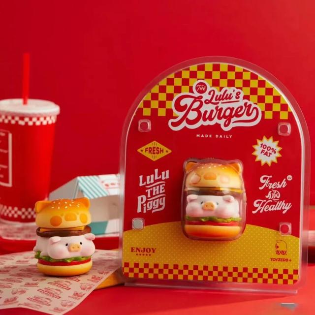Figuras de Ação Lulu's The Burger Piggy: Miniaturas Kawaii de Sanduíches de Porco Gordo e Hambúrgueres de Bife de Porco