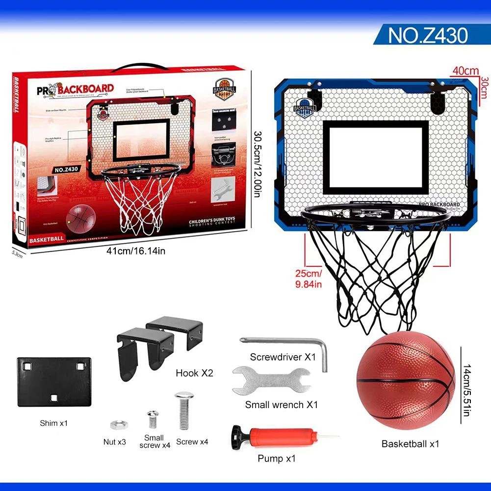 Indoor Basketball Hoop Set com placar eletrônico, brinquedo esportivo, quarto cestas de basquete, bola líquida presentes para crianças, meninos, adolescentes - Image 1