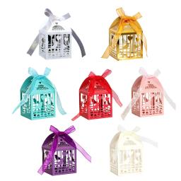 Caixa De Presentes De Casamento De Corte A Laser, Caixas Ocas De Doces Com Fita, Favores De Noiva, Coração Do Amor, Pássaro, Baby Shower, Decoração De Festa, 10Pcs - Image 1