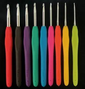 Kit Completo de 9 Peças de Agulhas de Crochê de Metal e Alumínio para DIY e Artesanato