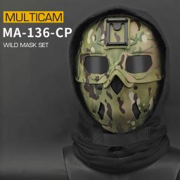 Máscara selvagem tática para caça Airsoft, leve máscara facial completa, capacete de camuflagem, proteção ao ar livre, ventilador, Halloween - Image 4
