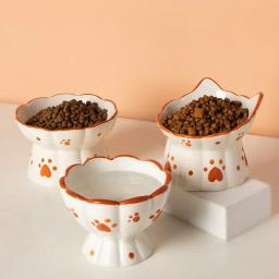 Elevated Ceramic Food Bowl Set para Animais de Estimação Alimentadores de Beber Cachorro Pequeno Lanche De Cães Tigelas De Água, Acessórios De Alimentação De Gatos - Image 3