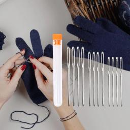 Agulhas de costura a mão grande olho, ferramenta de mão pontiagudas para bordado, acessórios de costura, 3 tamanhos, 12pcs - Image 1