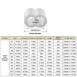 Ferros De Fio De Alumínio Corda De Fio De Aço, Durável Crimp Luva, Clipe De Fixação, Clipe De Cabo De Hardware, Duplo Furo, M1 a M12, 10-50Pcs - Image 6