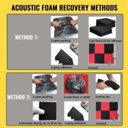 24 peças 300x300x25mm estúdio de espuma acústica à prova de som painel acústico à prova de som isolamento isolamento absorção painéis de parede - Image 6
