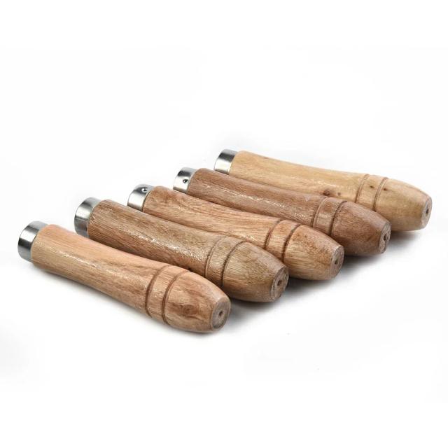 Conjunto de Alças de Madeira com Colar de Metal - 5 Peças para Artesanato e Substituição Portátil