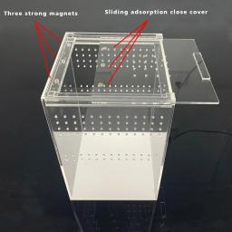 Caixa de reprodução de répteis acrílico aranha lagarto anfíbio caixa de reprodução transparente à prova de vazamento habitat de animais de estimação arboreal lobo aranha cerca - Image 6